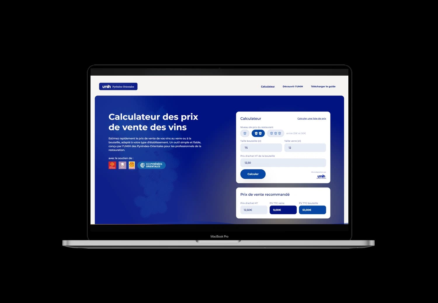 CALCULATEUR UMIH 66 - Outil web métier développé par l'agence LOBBI à Perpignan